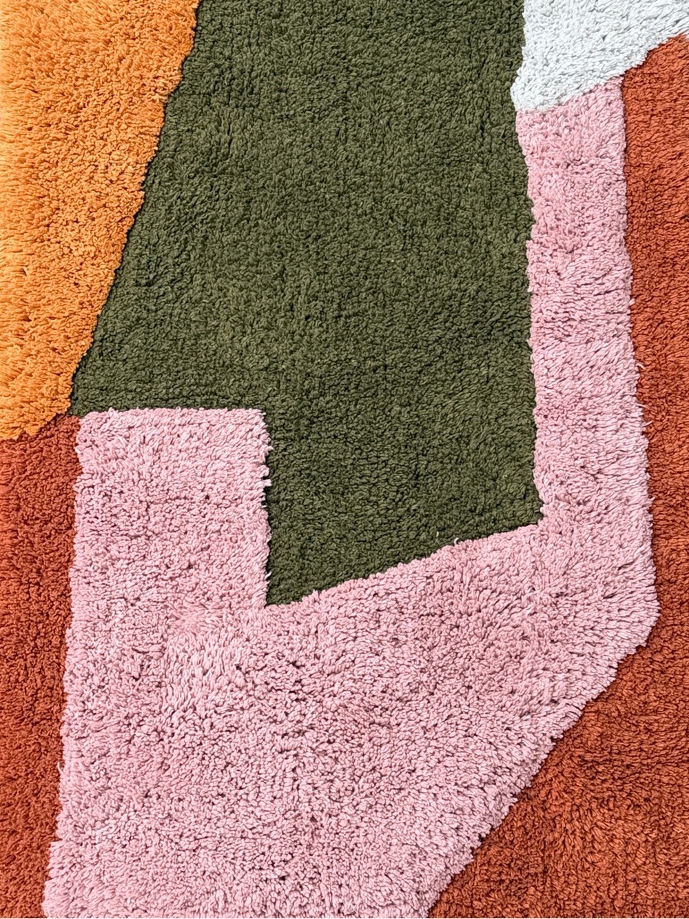 West Elm Angled Modern Bath Mat - Colorful Abstract Area Rug - Picture 7 of 16
